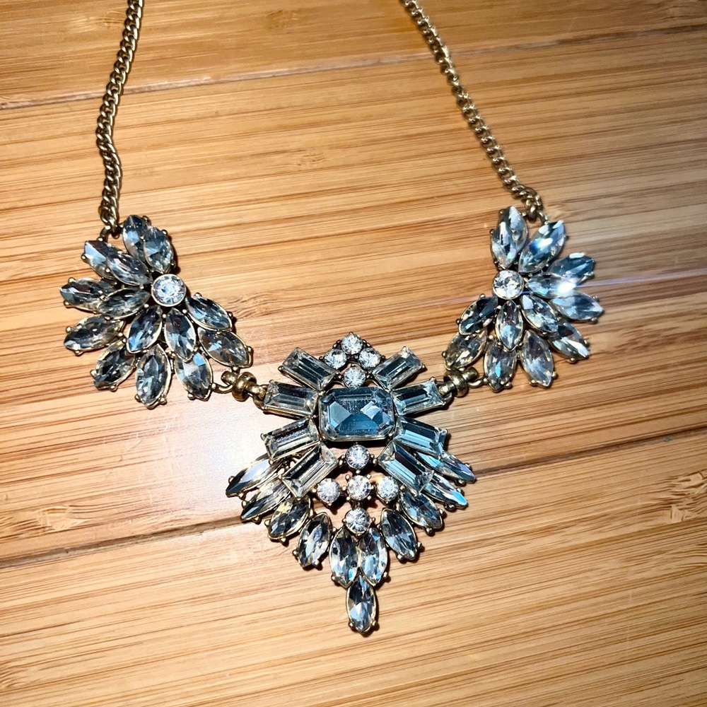 Vintage j. Crew statement necklace bling rhinestone chunky